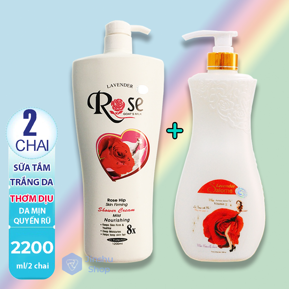 [HCM][ THƠM LẮM LUÔN ] [ Combo 02 Chai ] Sữa tắm ROSE 8x 1200ml + Sữa tắm Hoa hồng tươi 1000ml kèm bổ xung Vitamin E . (Date : mới 36 tháng) - Giao mùi ngẫu nhiên.-[ 12.12 Hot Deals ]