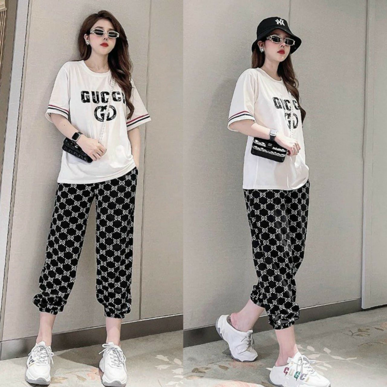 Đồ bộ thun form rộng họa tiết GC thời trang