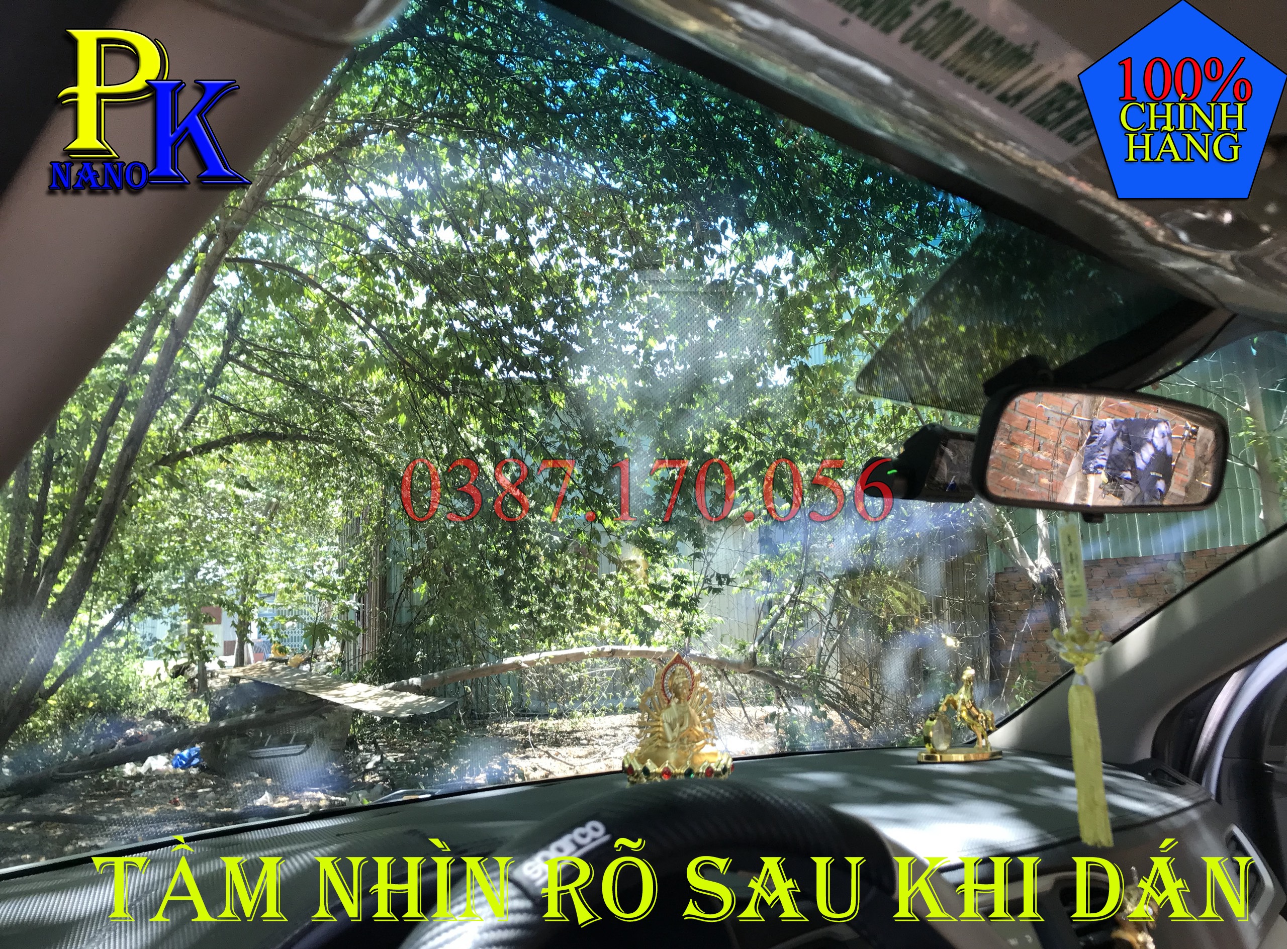 Phim cách nhiệt kính lái  và hậu ô tô 4-5 chỗ - Chống UV 100% - Giảm nóng 90%, Nanopk