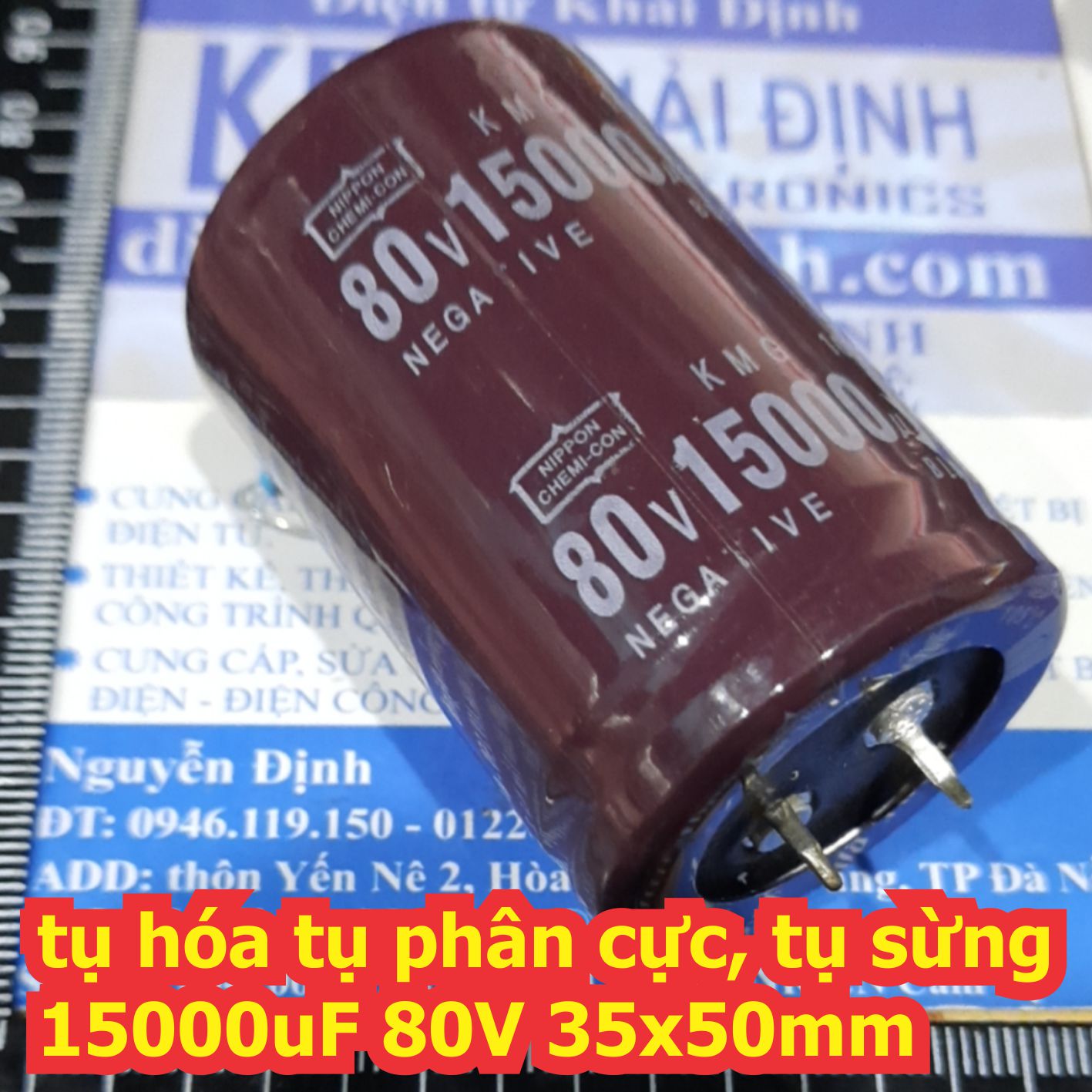 Tụ hóa tụ phân cực, tụ sừng 15000uf 80v 35x50mm