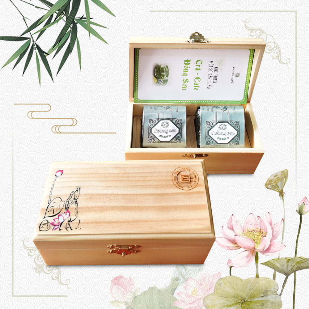 Hộp quà Trà - 2 gói Olong Hương Sen (200g) - Đông Sơn