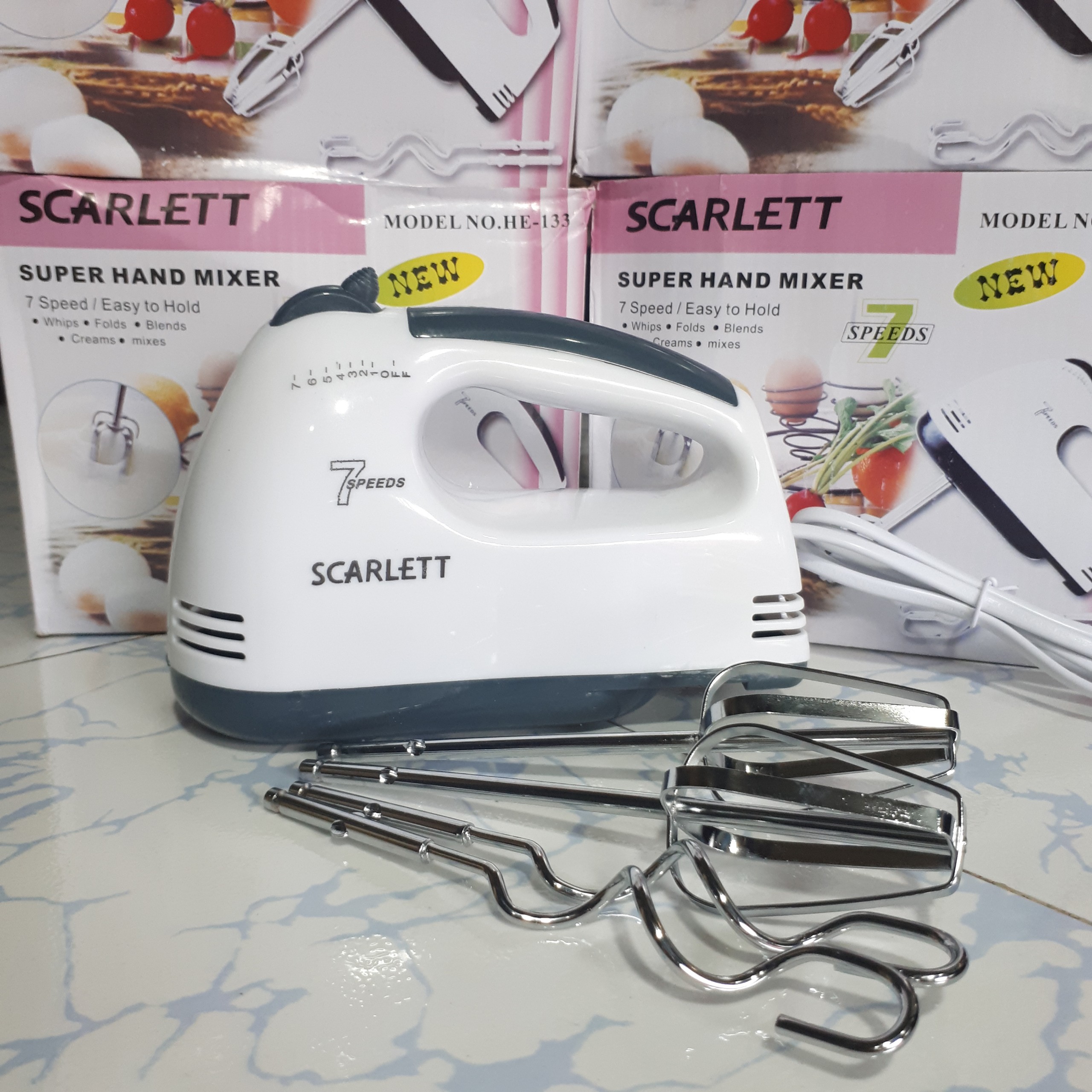 [HCM]Máy đánh trứng cầm tay 7 tốc độ Scarlett