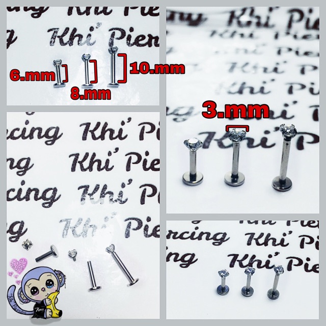 Khuyên Môi Đá hoặc Khuyên Tai đá vặn ( 1 chiếc )