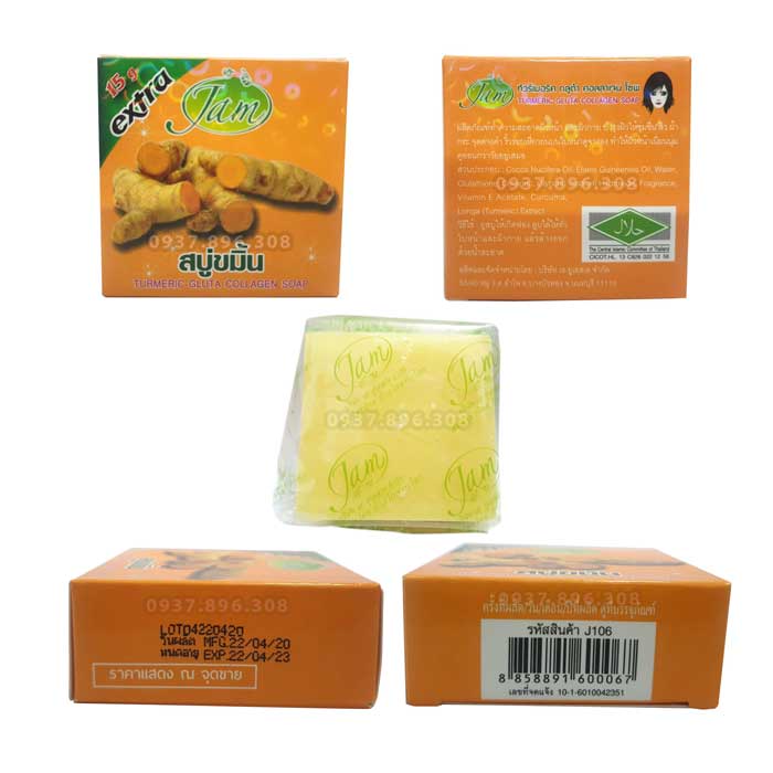 【TẶNG KÈM TÚI LƯỚI】Combo 4 Cục Xà Phòng (Xà Bông) Cám Nghệ Jam Extra Thái Lan