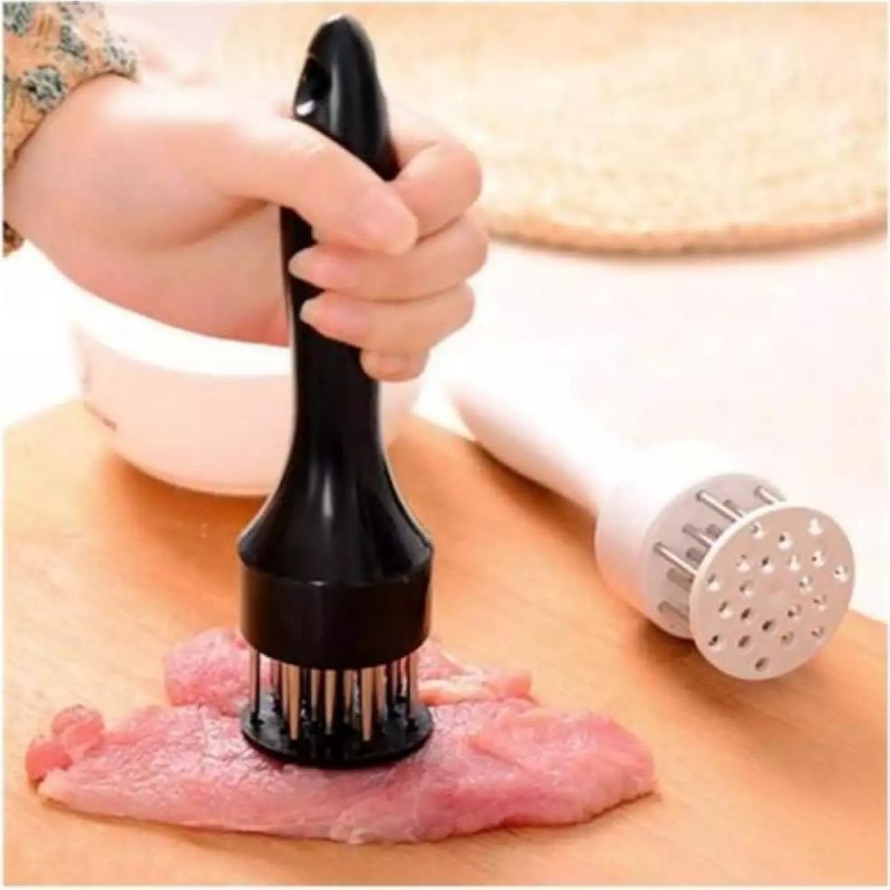 Dụng cụ dầm thịt, dần thịt, làm mềm thịt cầm tay. Dài 19cm, đường kính 5cm.