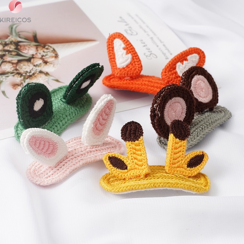 [HCM]Kẹp Bấm Mái Đan Len Có 2 Tai Cho Bé Siêu Cute