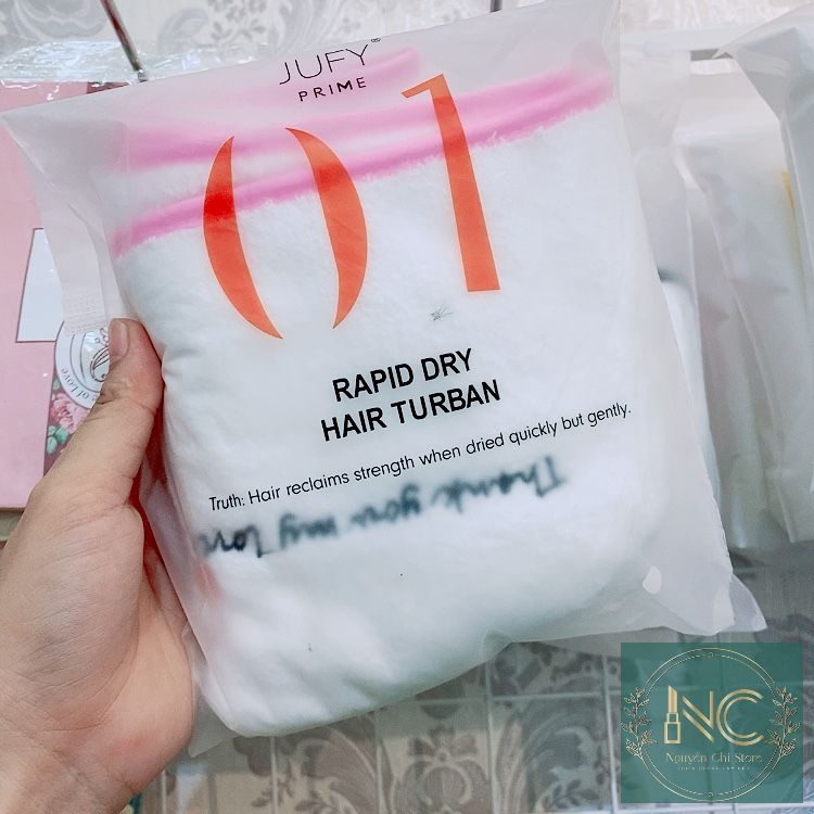 Khăn quấn tóc ủ tóc lau khô thần thánh hot hit màu trắng