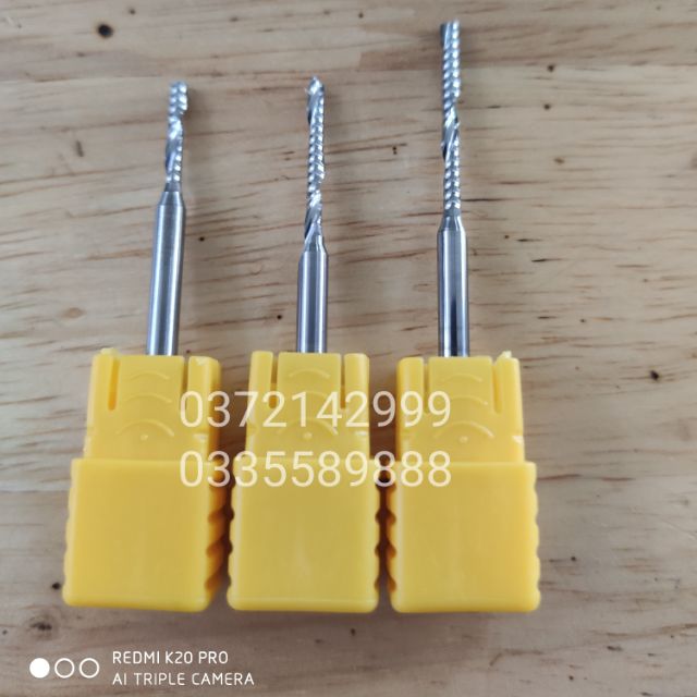 Mũi CNC xoắn 1 me 3.175 lưỡi 2mm