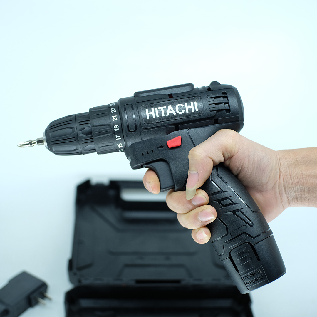 [ TẶNG MŨI VÍT ] Máy khoan pin HTC 12v gỗ , sắt ,  bắt vít , 25 cấp độ trượt