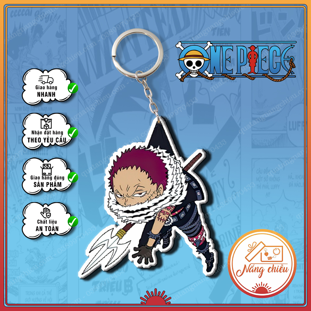 Móc khóa dày in sắc nét 2 mặt onepiece luffy, zoro, nami, ace, law ☘️quà tặng nắng chiều☘️