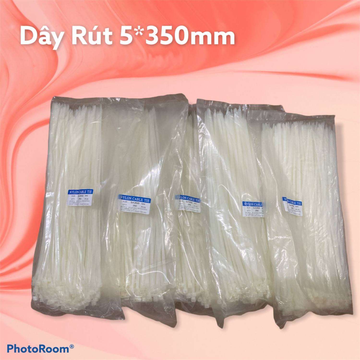 Dây rút nhựa 5*350mm ( ĐÓNG GÓI 1 BỊCH GỒM 250 SỢI DÂY RÚT )