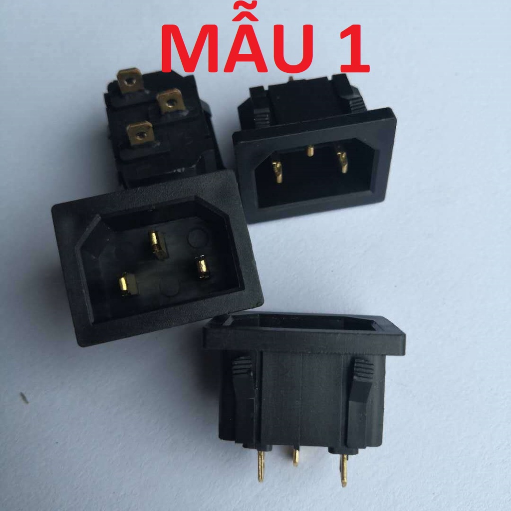 Combo 1, 2, 3 jack cắm nguồn ac 3 chân 10a - 250vac-giắc cắm nguồn, màu sắc ngẫu nhiên