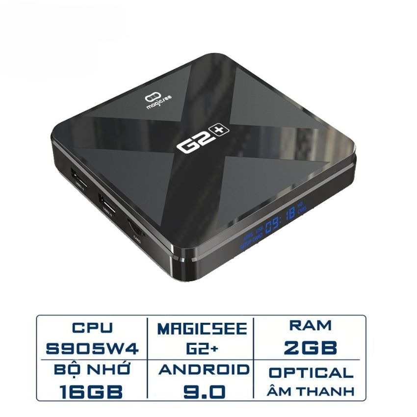 Android Tivi Box Magicsee G2+ - Android 9.0 - Ram 2GB, Rom 16GB, Amlogic S905W4