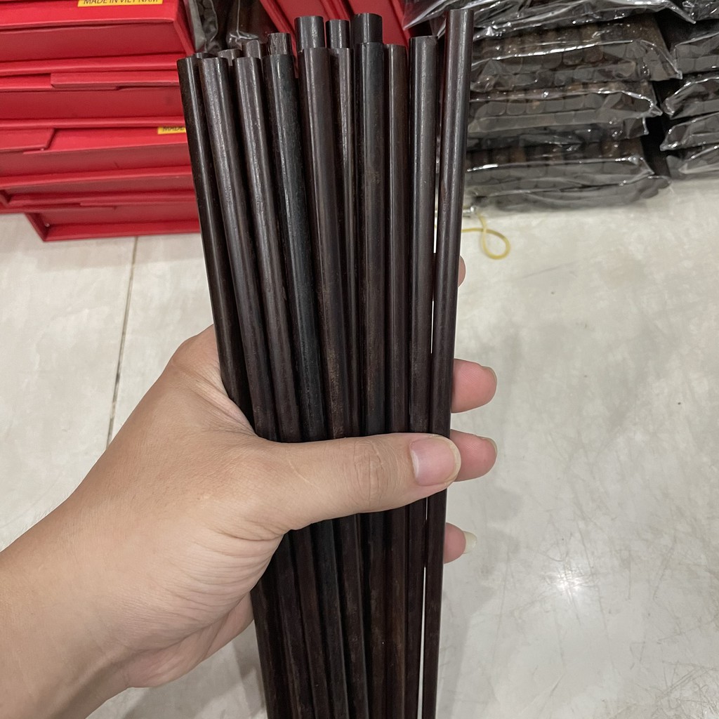 Đũa ăn gỗ Ổi đầu vuông trơn 10 đôi