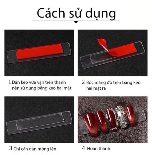 Băng keo cuộn đỏ 2 mặt 3M (1cmx3m) dán nailbox (Cuộn)