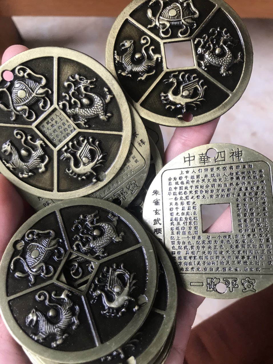 Set 2 Đồng Xu Tứ Linh May Mắn Tài Lộc