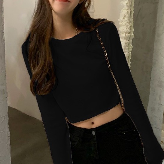 Áo Croptop Dài Tay Phong Cách Hàn Quốc
