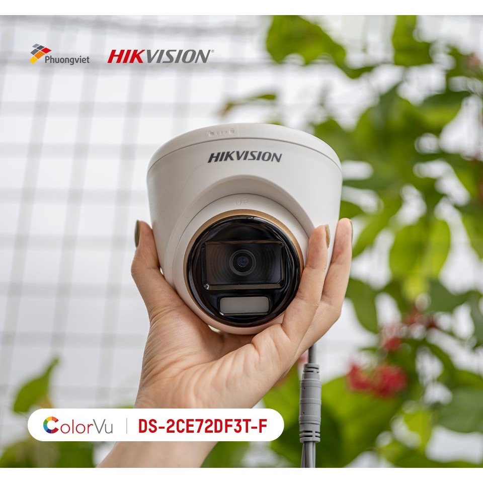 Camera HDTVI ColorVu 2MP HIKVISION DS-2CE72DF3T-F