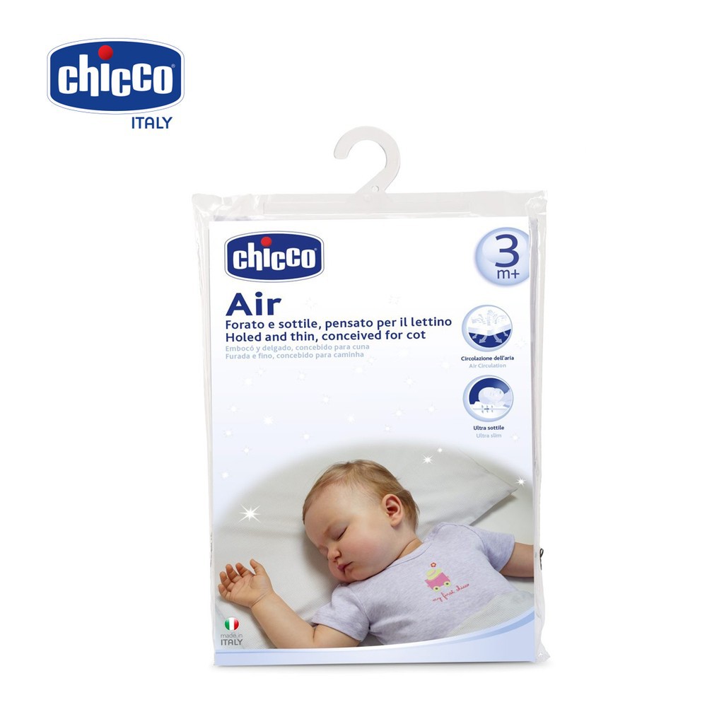 Gối chống bẹt đầu thoáng khí Airfeeling Chicco, thoáng khí Air Chicco cho trẻ sơ sinh, xuất xứ Italy