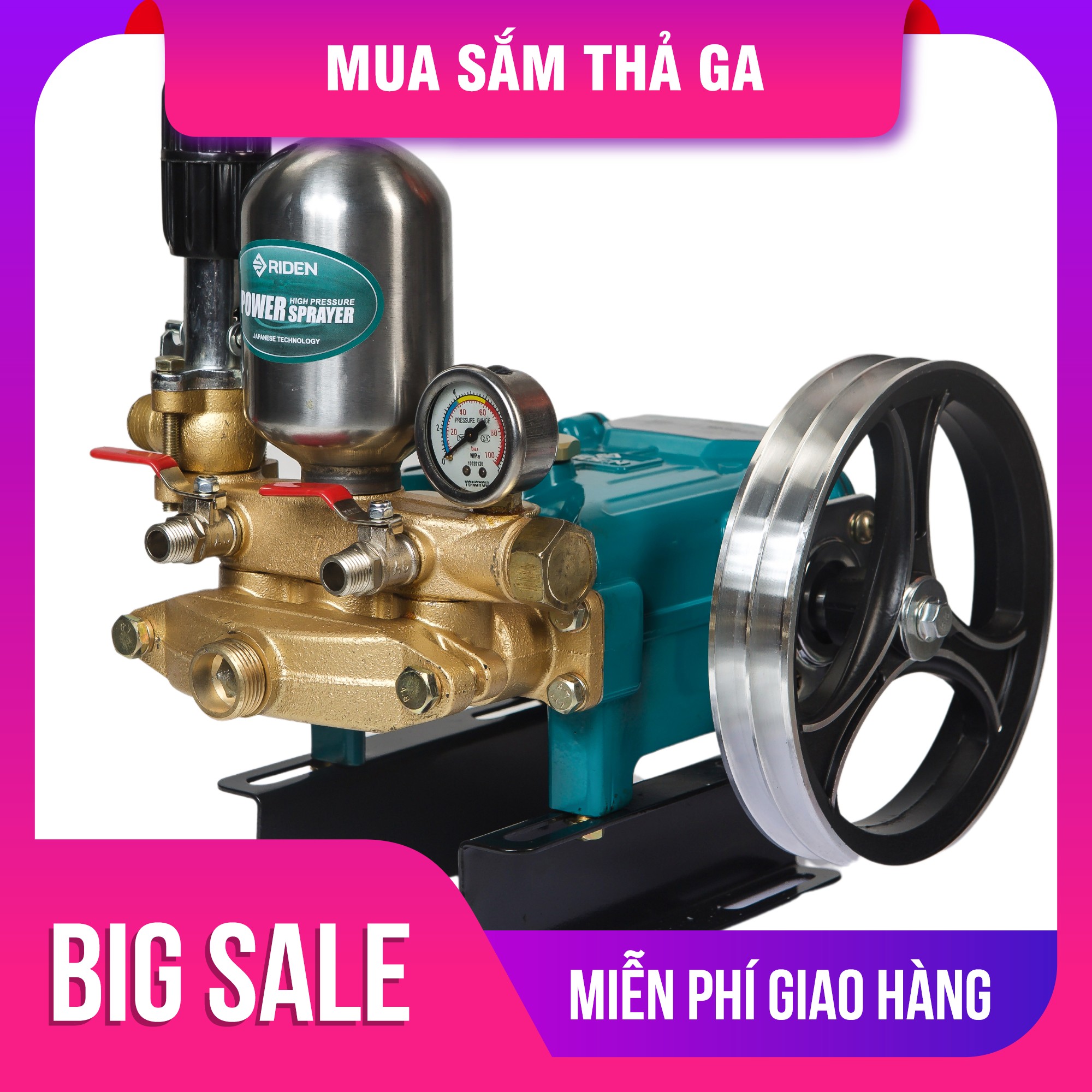 Đầu phun xịt áp lực,đầu xịt rửa xe,piston sứ 22,1hp,hiệu riden rd-a22c