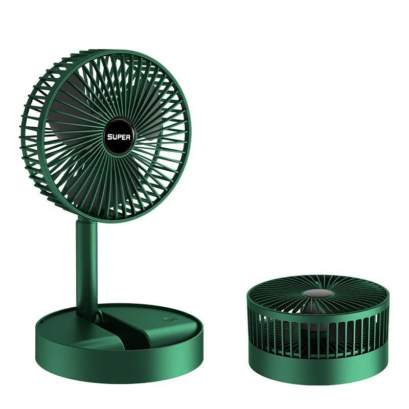 Quạt Tích Điện Để Bàn Mini Super Fan Gấp Gọn Có Thể Kéo Dài 3 Tốc Độ Gió Xoay 360 Cổng Sạc Usb Tiện Dụng