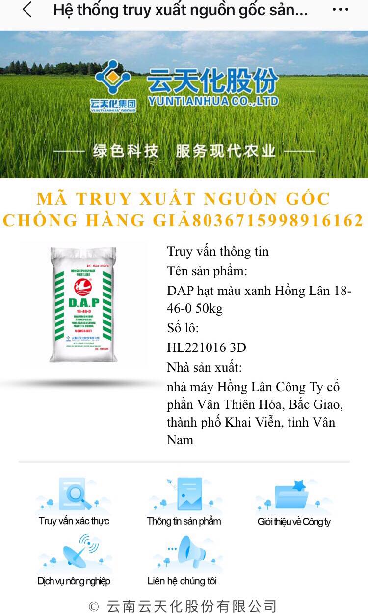 Phân Bón DAP Xanh 18-46-0 (1kg)