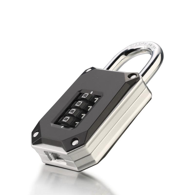 Khóa số chống trộm 4 số KP0321 móc khóa thép cứng D7mm, thân làm bằng hợp kim ghép bằng đinh tán, đổi được mã số