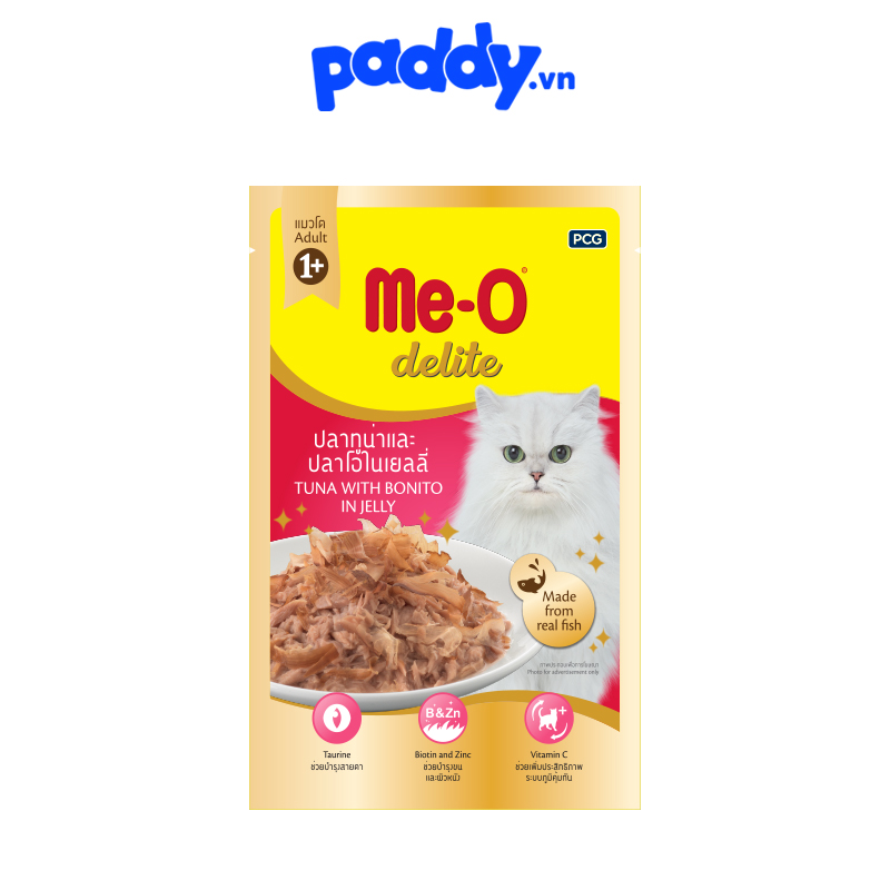 Pate me-o delite làm từ cá thật cho mèo trưởng thành gói 70g