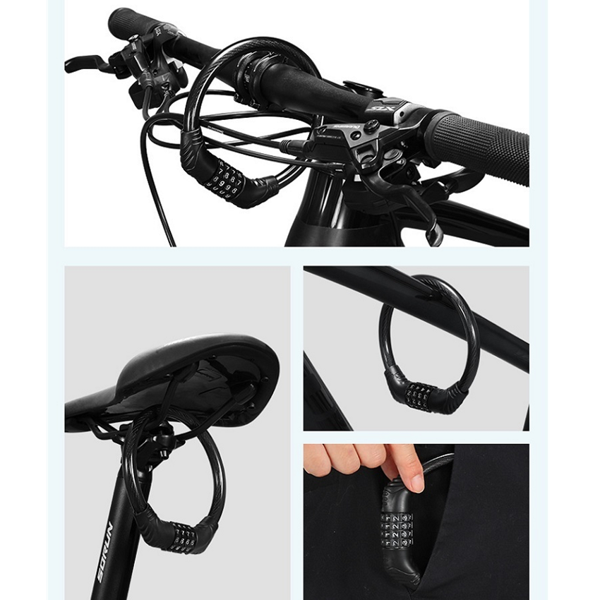 Khoá dây 4 số đổi mã chống chộm cho xe đạp chất lượng cao