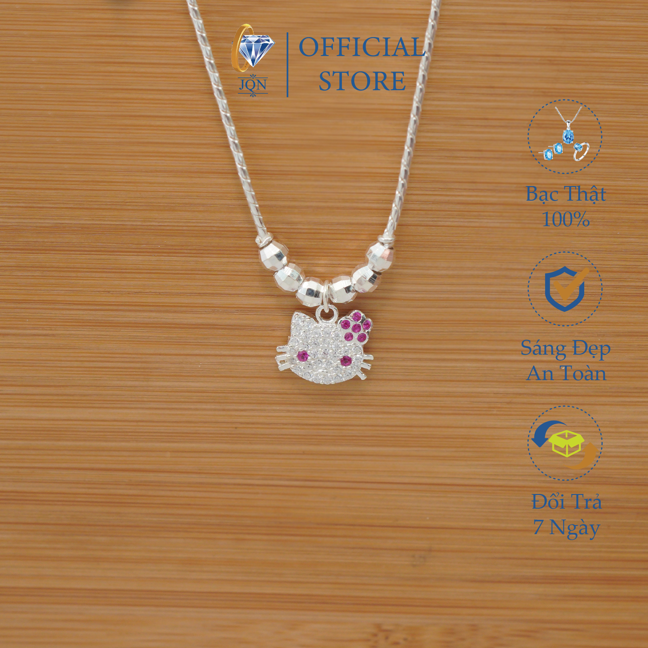 Dây chuyền bạc cho bé mặt kitty xinh xắn, chất liệu chuẩn bạc ta cao cấp/ JQN gian hàng uy tín chất lượng
