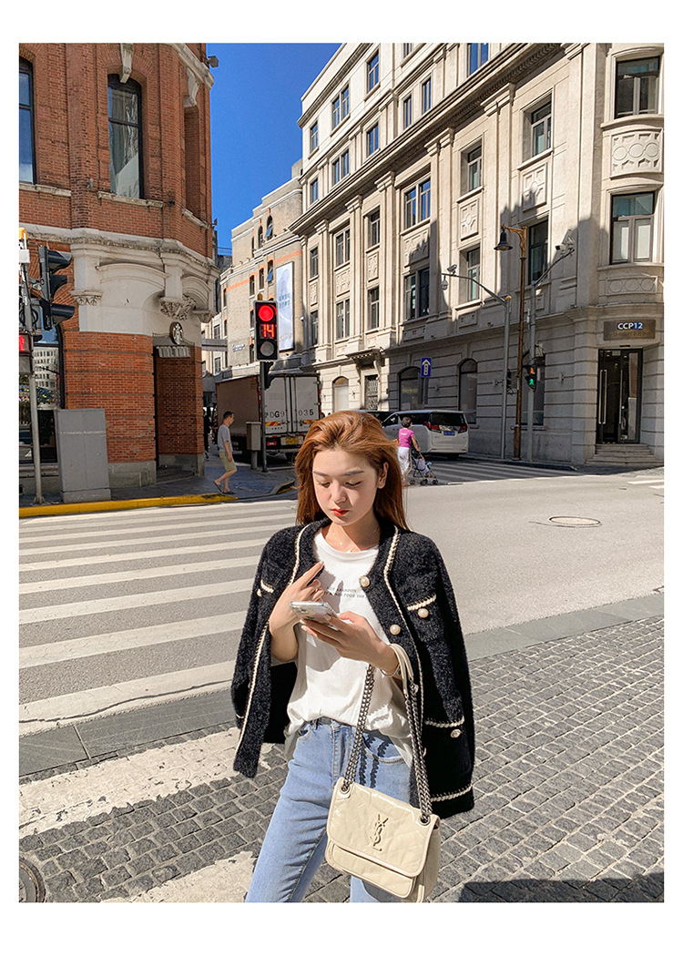 Áo khoác dạ tweed lông thỏ cao cấp phong cách