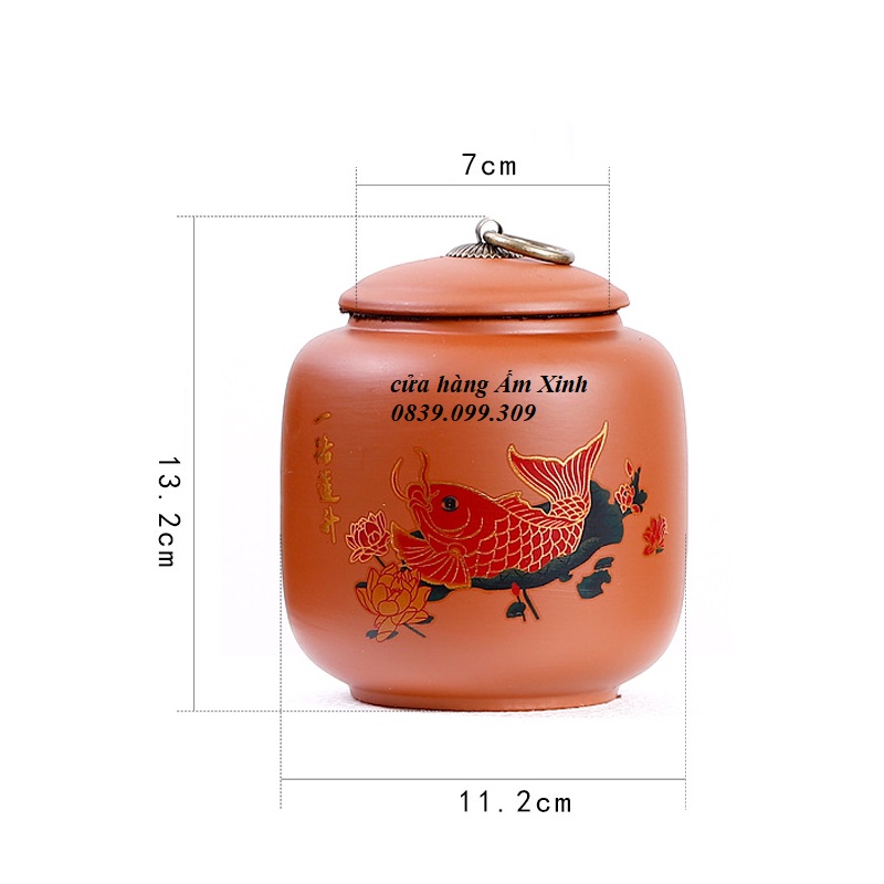 Hũ, Bình đựng trà bằng gốm (cỡ lớn, rất khít)