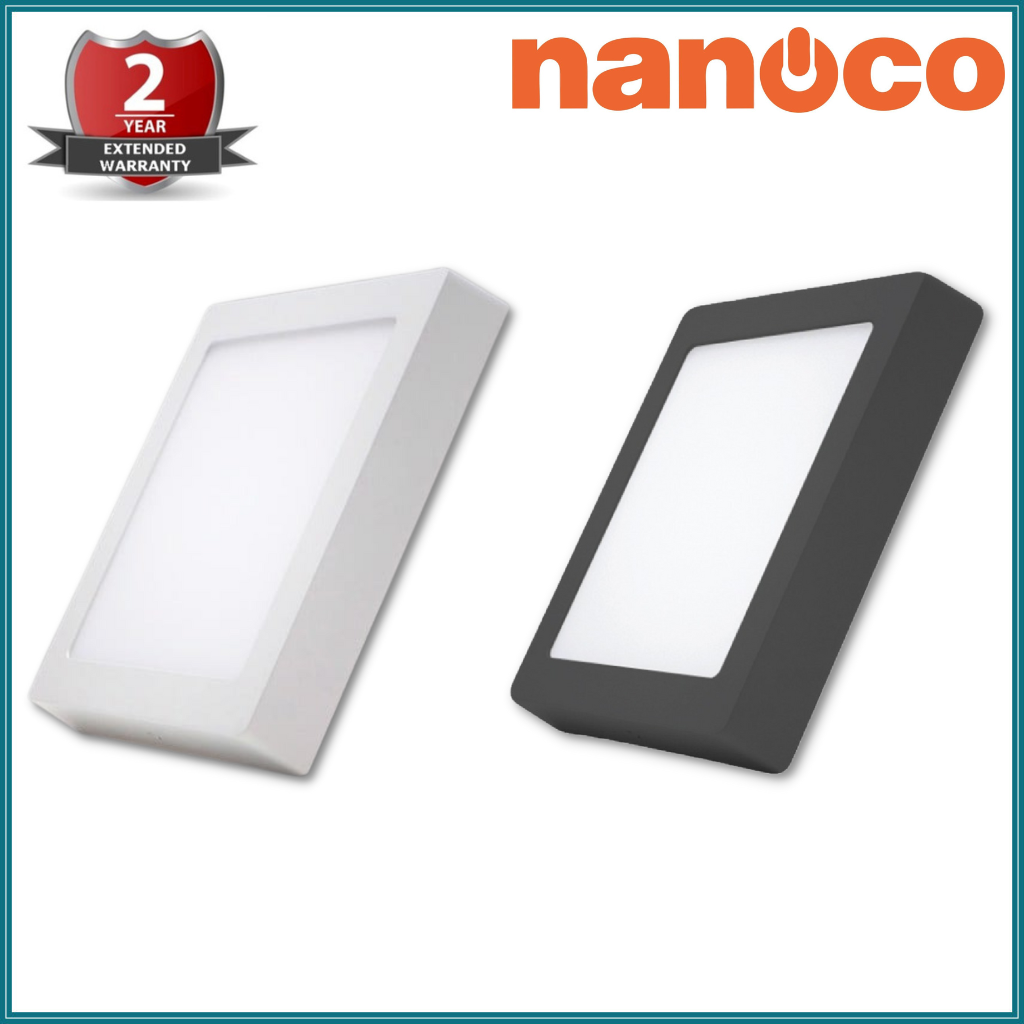 Đèn led panel ốp trần nổi vuông đổi màu 12w-18w-24w npl series nanoco - 3 màu ánh sáng, 2 kiểu viền trắng, đen