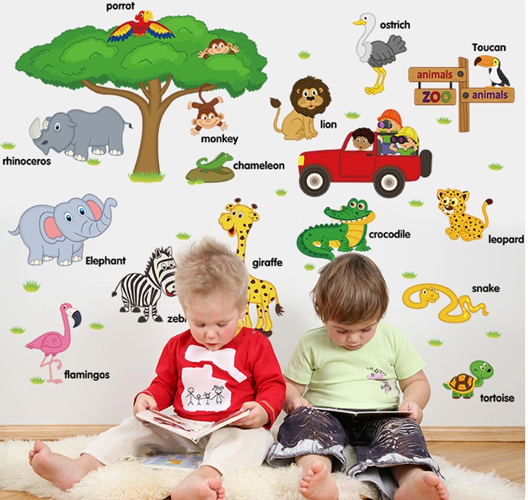 Decal dán tường Vườn thú tiếng anh số 1