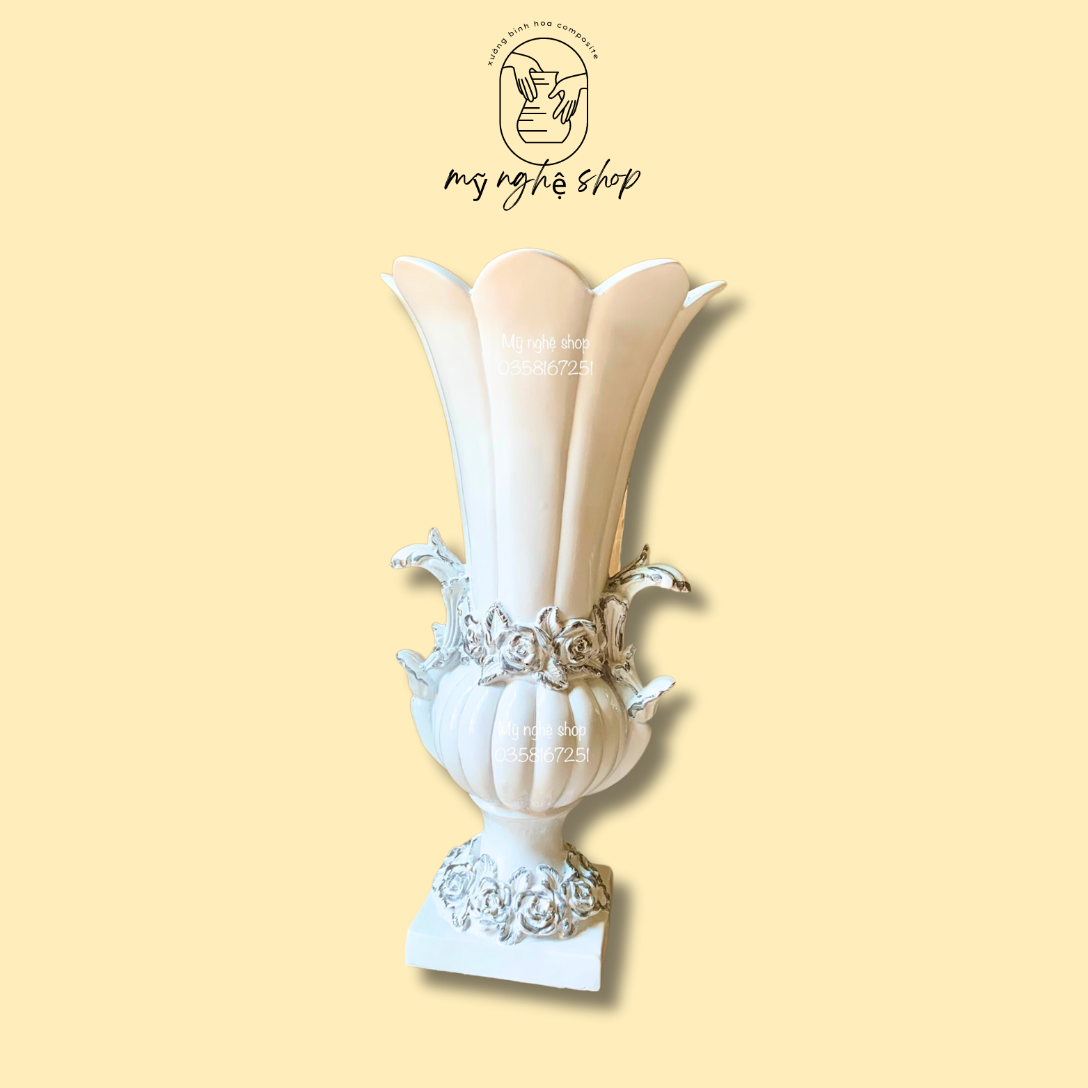 [TOP BÁN CHẠY] Bình hoa composite mã sen, bao vỡ, kiểm tra hàng, freeship, Mỹ nghệ shop bình hoa cao cấp