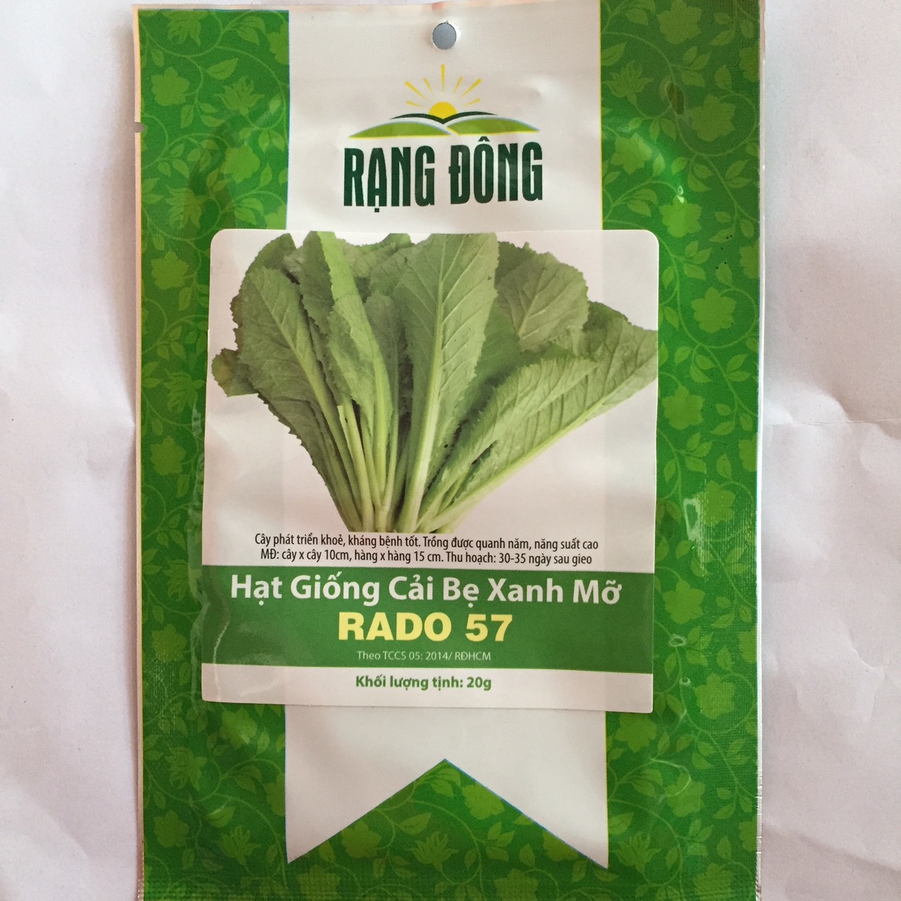 Hạt giống cải bẹ xanh mỡ gói 20gr - thu non 10-15 ngày - rado 57