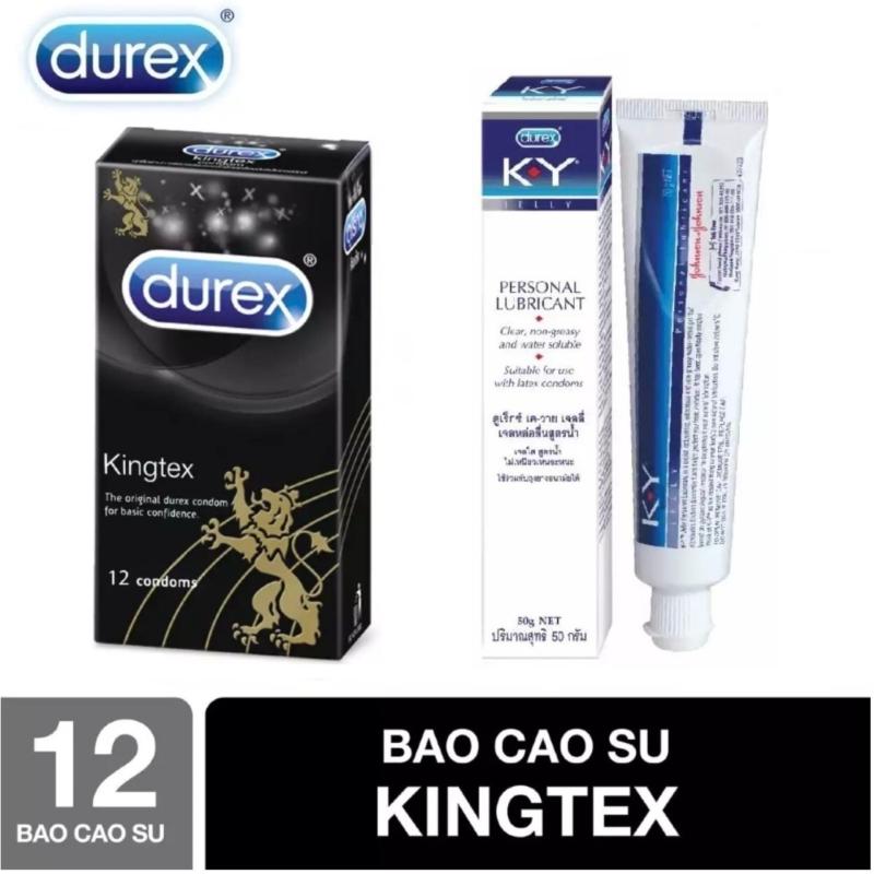 Bao Cao Su Durex Kingtex size cỡ nhỏ 12s - tặng Gel bôi trơn Durex KY 50G [che tên sản phẩm]