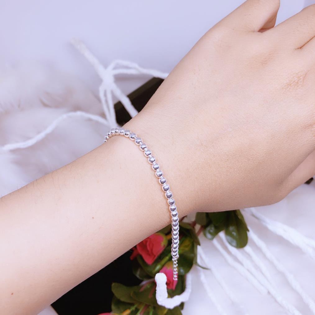 Lắc tay bạc thật lắc bi tròn 3 ly xinh xắn chất liệu bạc ta sáng đẹp, bền màu/ JQN gian hàng chính hãng cam kết bạc chuẩn, chất lượng không lo đen xỉn