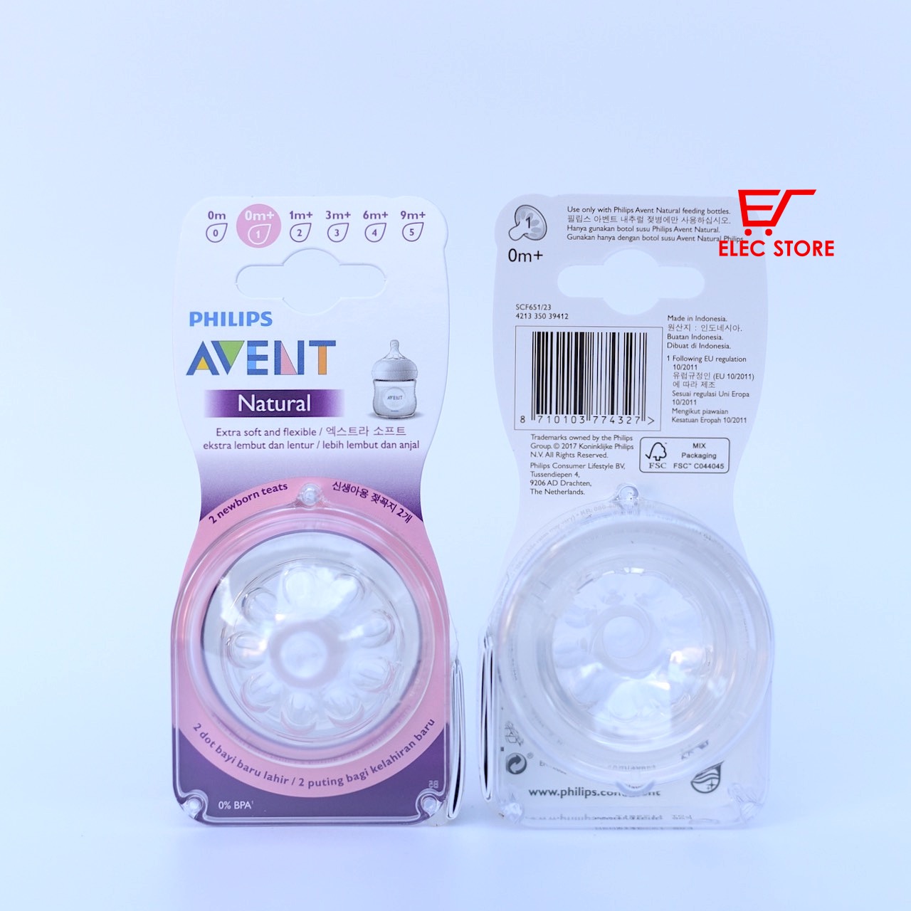 Núm ti thay bình sữa Philips AVENT Natural số 1 [cho bé 0-3 tháng]