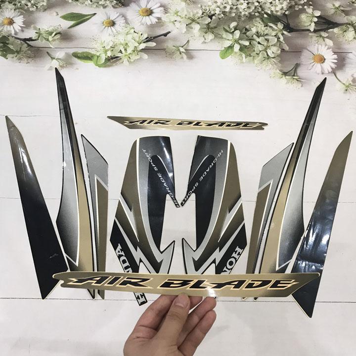 Bộ tem 3 lớp màu NÂU XÁM xe Airblade THÁI đời 2008-2009