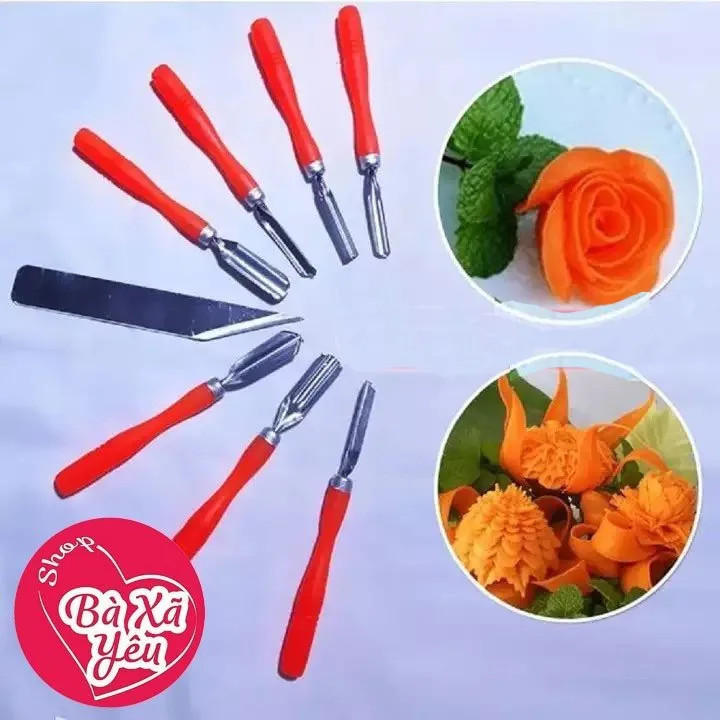 Bộ Dụng Cụ Tỉa Rau Củ Quả 8 Món