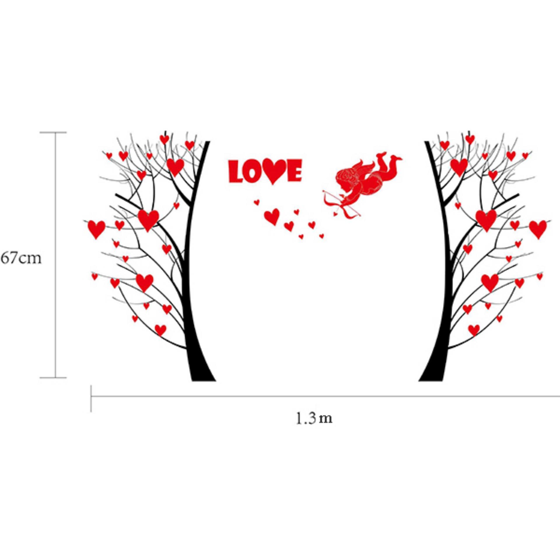 [HCM]DECAL DÁN TƯỜNG DÂY LEO VÀ CÂY TRÁI TIM CẶP ĐÔI