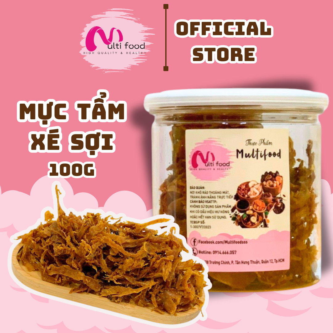 100g mực tẩm xé sợi - multifood