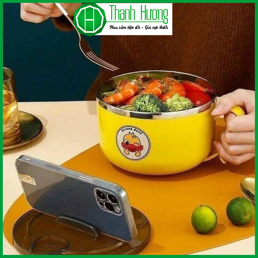 Ca ăn mì, cháo chống nóng vịt vàng inox