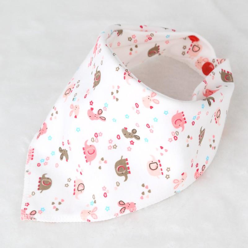 Set 5 Yếm Cotton 2 Lớp Nút Bấm Cho Bé