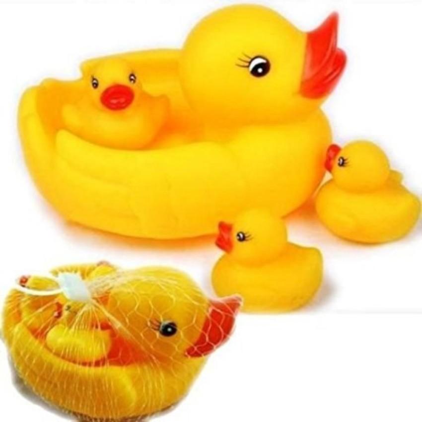 Đàn Vịt Thả Bồn Tắm 1 mẹ 3 con Có Còi Phát Nhạc