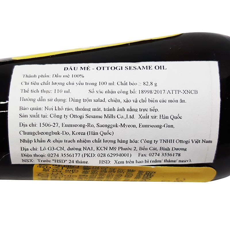 Dầu Mè Ottogi 110Ml