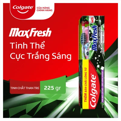 Kem đánh răng hơi thở thơm mát và làm trắng răng Colgate Maxfresh Bamboo Charcoal 225g