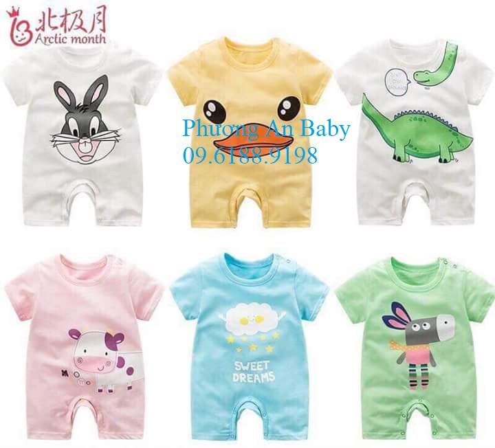 Body cotton hè cho bé trai và bé gái