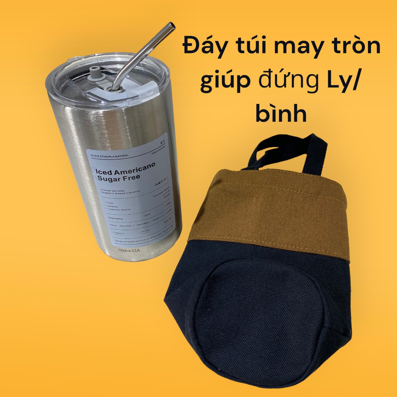 Túi vải Canvas đựng bình giữ nhiệt